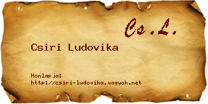 Csiri Ludovika névjegykártya